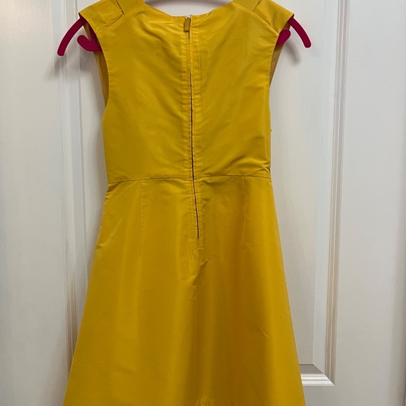 Yellow Sculptural Wrap-Effect Cocktail Dress - Picture 6 of 8